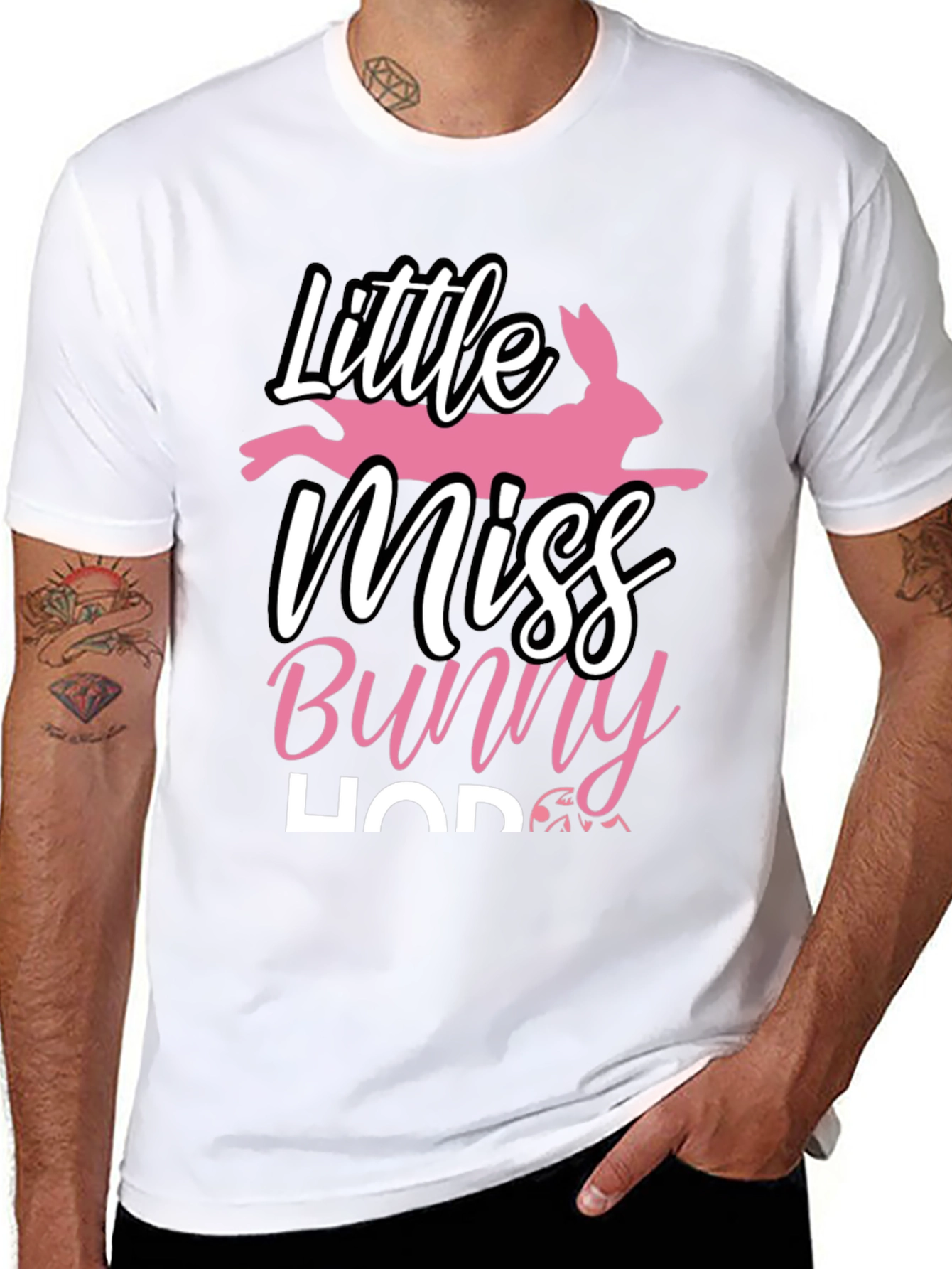 Little Miss Bunny Hop Black T-Shirt