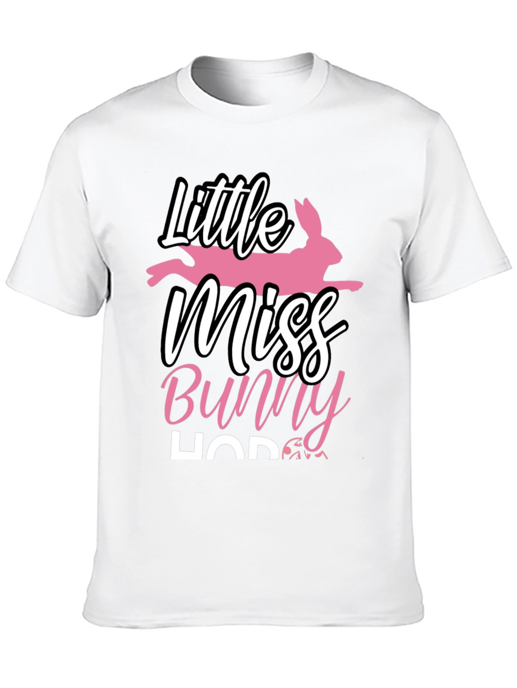 Little Miss Bunny Hop Black T-Shirt