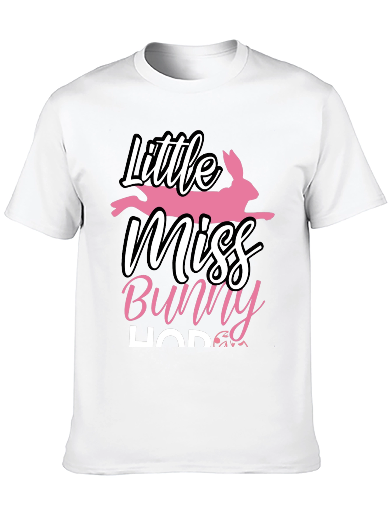 Little Miss Bunny Hop Black T-Shirt