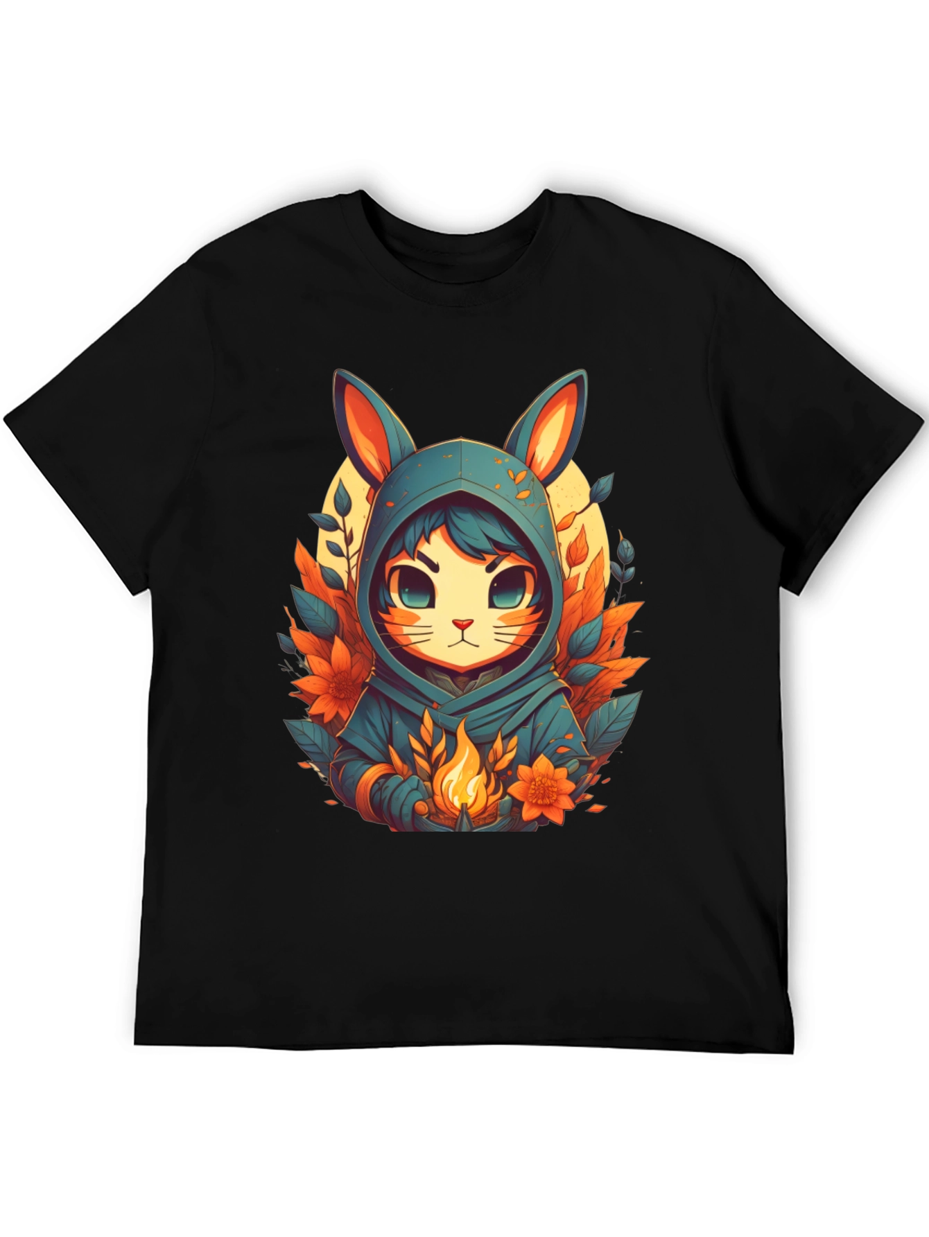 Anime Rabbit Hooded T-Shirt