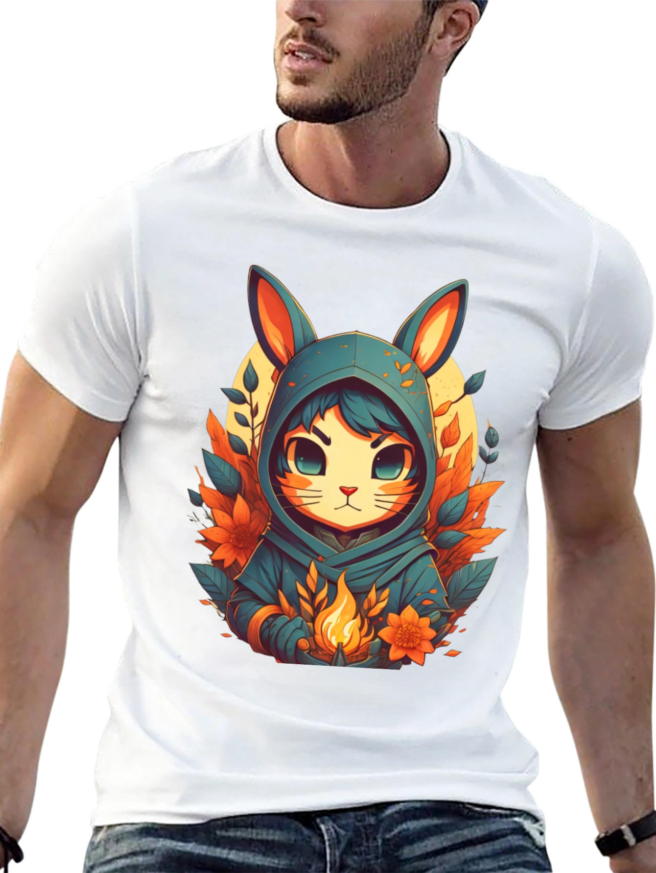 Anime Rabbit Hooded T-Shirt