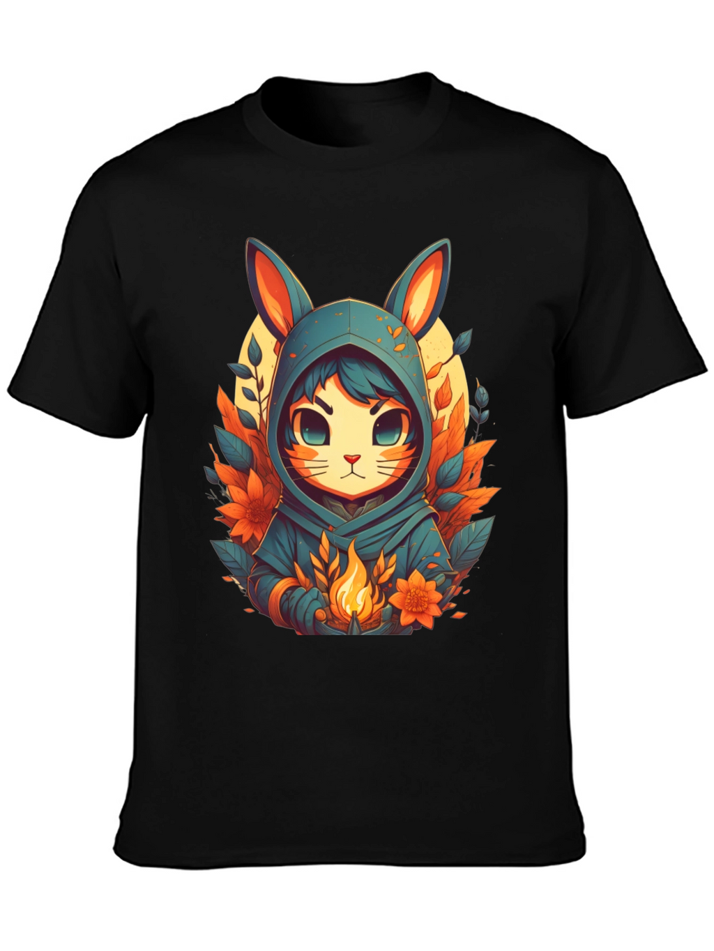 Anime Rabbit Hooded T-Shirt