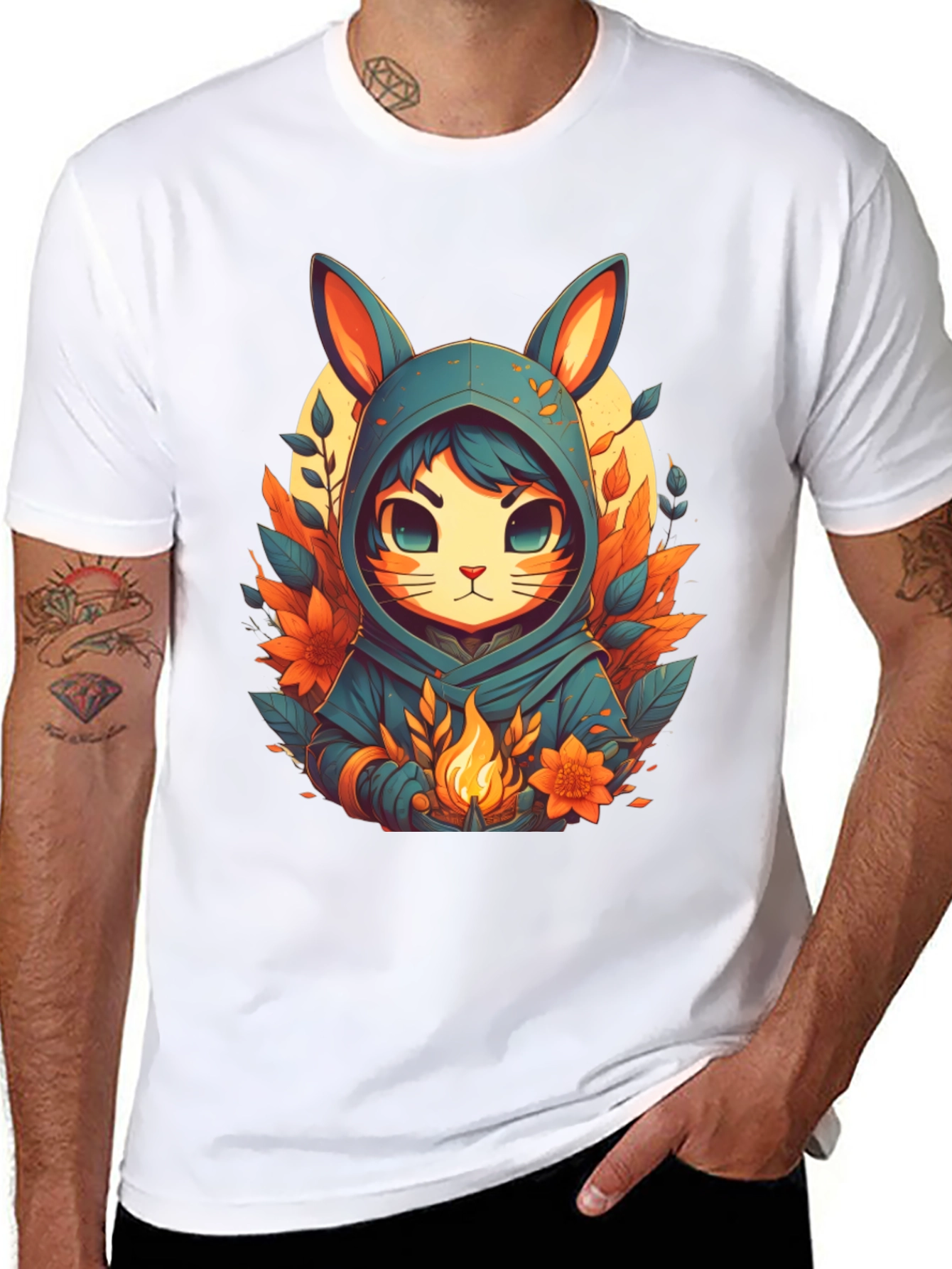 Anime Rabbit Hooded T-Shirt