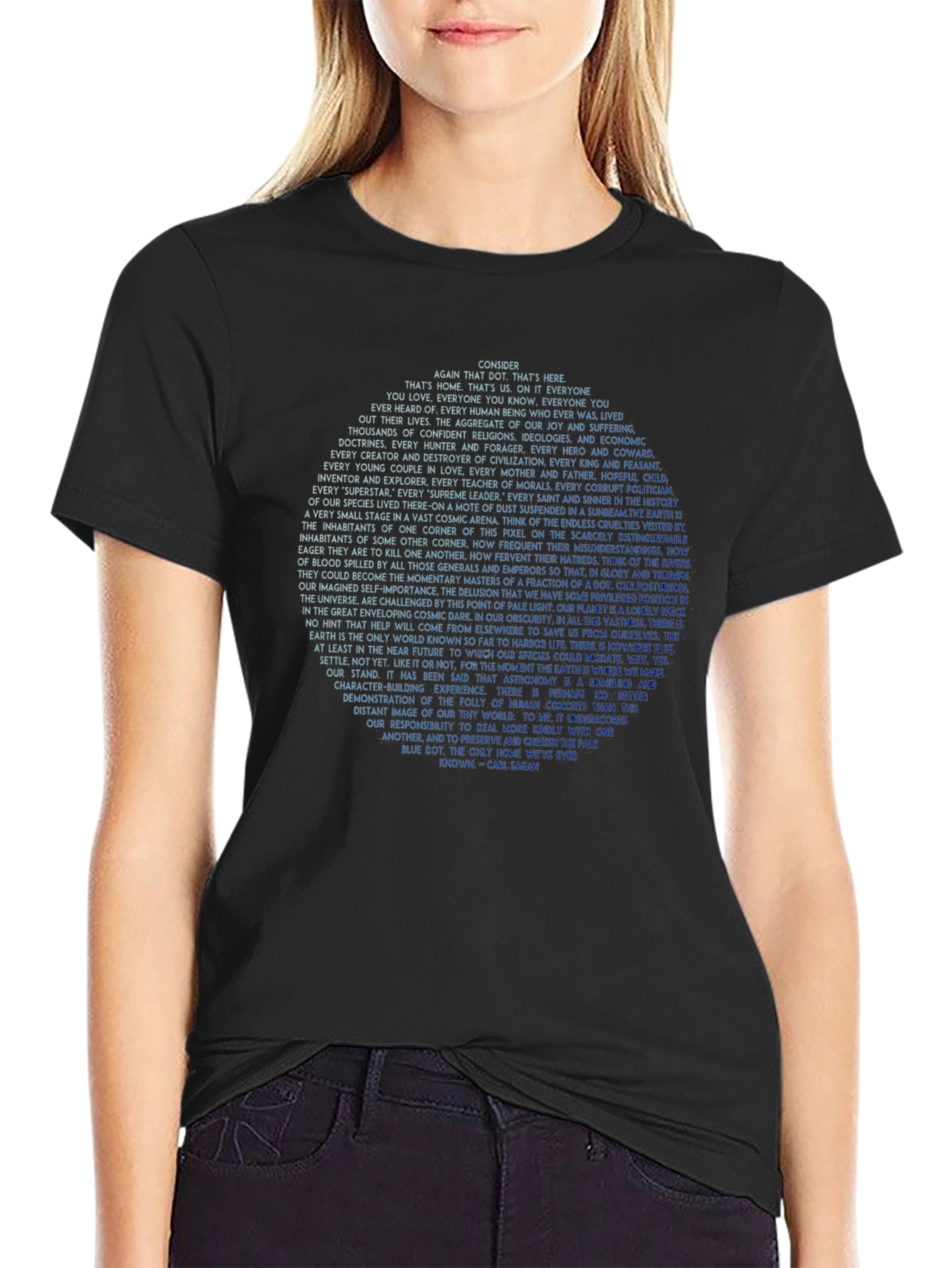 Pale Blue Dot Graphic Tee - Carl Sagan Quote