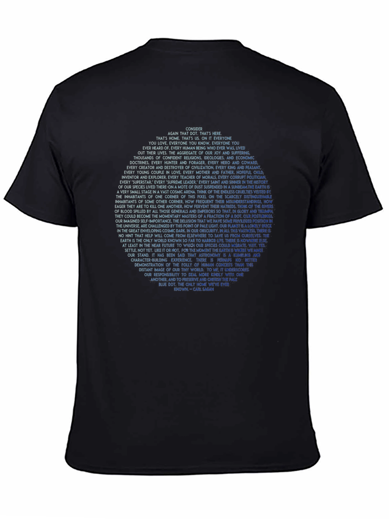 Pale Blue Dot Graphic Tee - Carl Sagan Quote