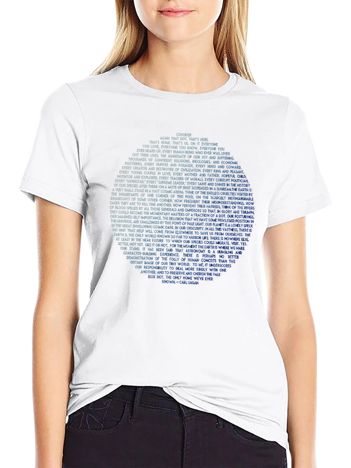 Pale Blue Dot Graphic Tee - Carl Sagan Quote