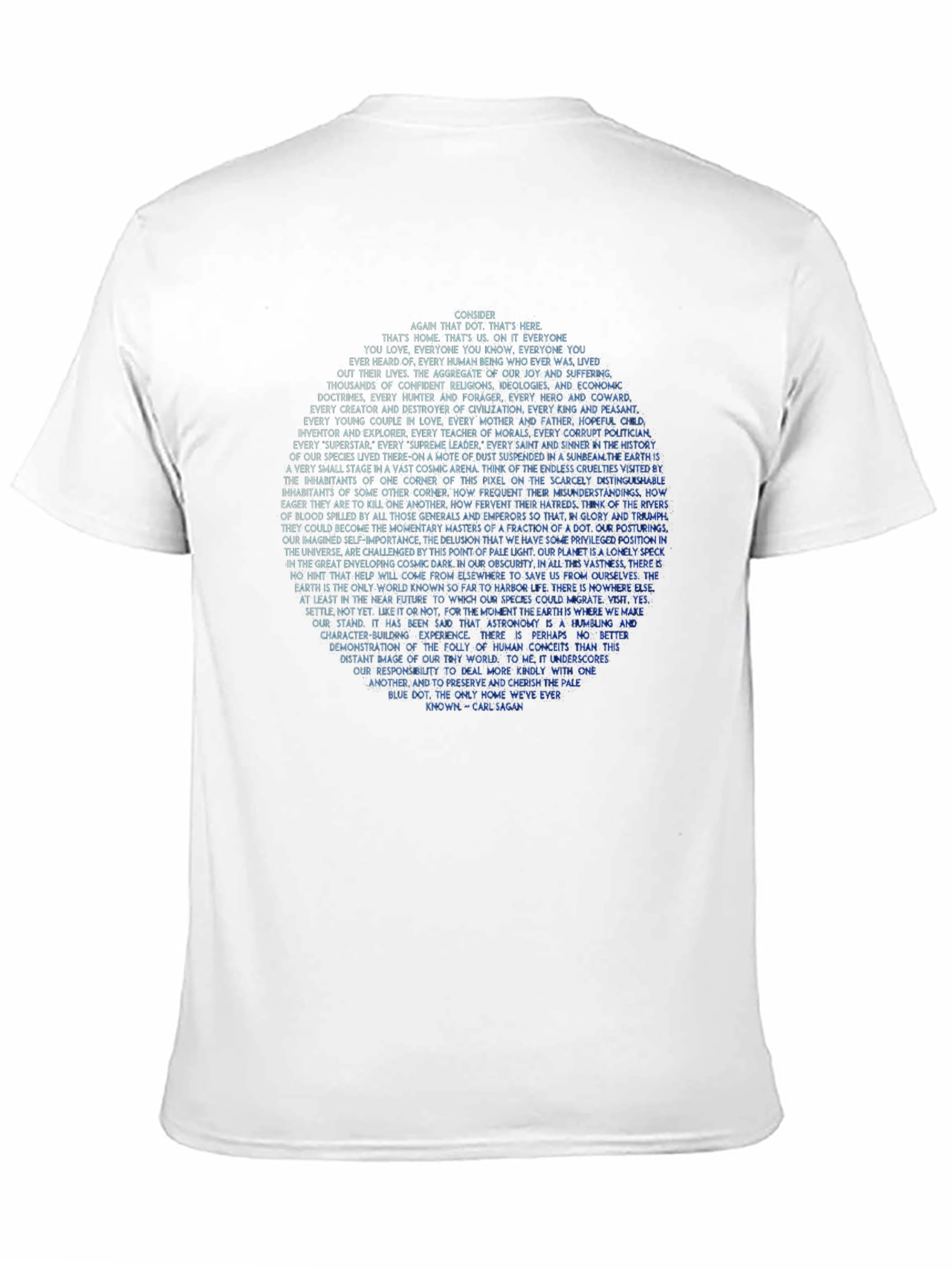 Pale Blue Dot Graphic Tee - Carl Sagan Quote
