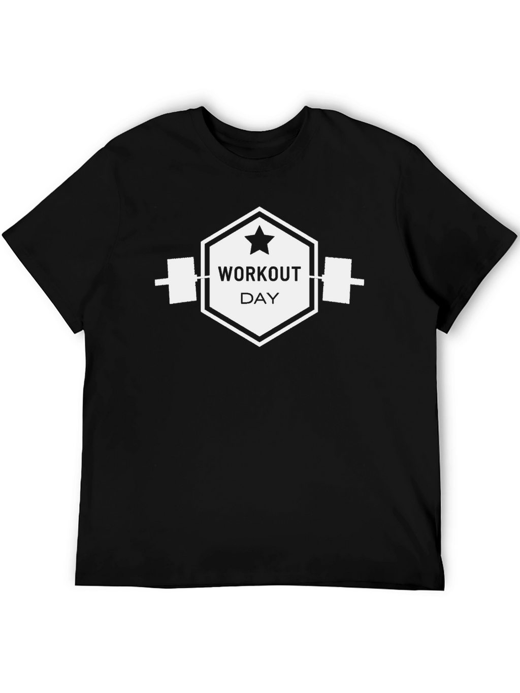 Workout Day Black Graphic Tee - Gym Motivation