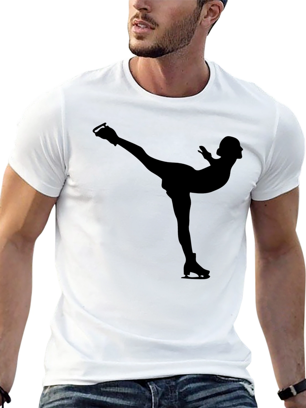 Figure Skating Silhouette Tee - Stylish Black Shirt