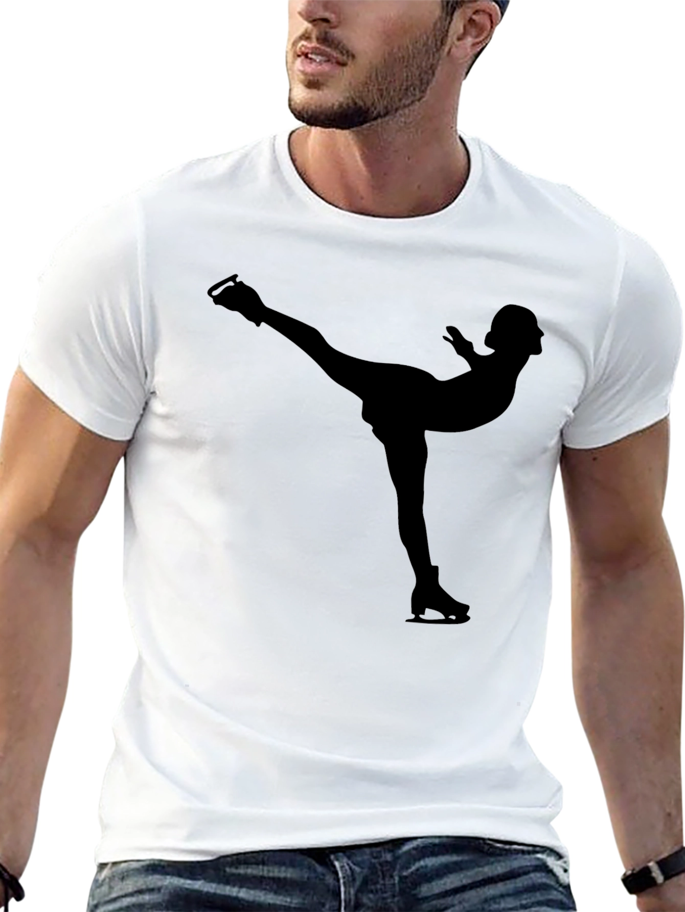 Figure Skating Silhouette Tee - Stylish Black Shirt