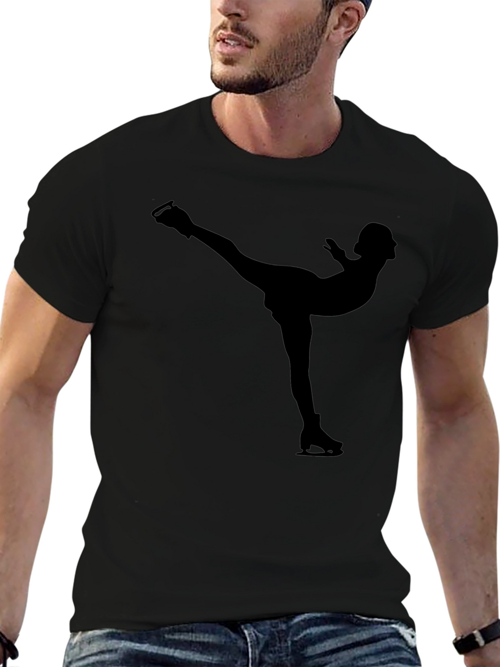 Figure Skating Silhouette Tee - Stylish Black Shirt