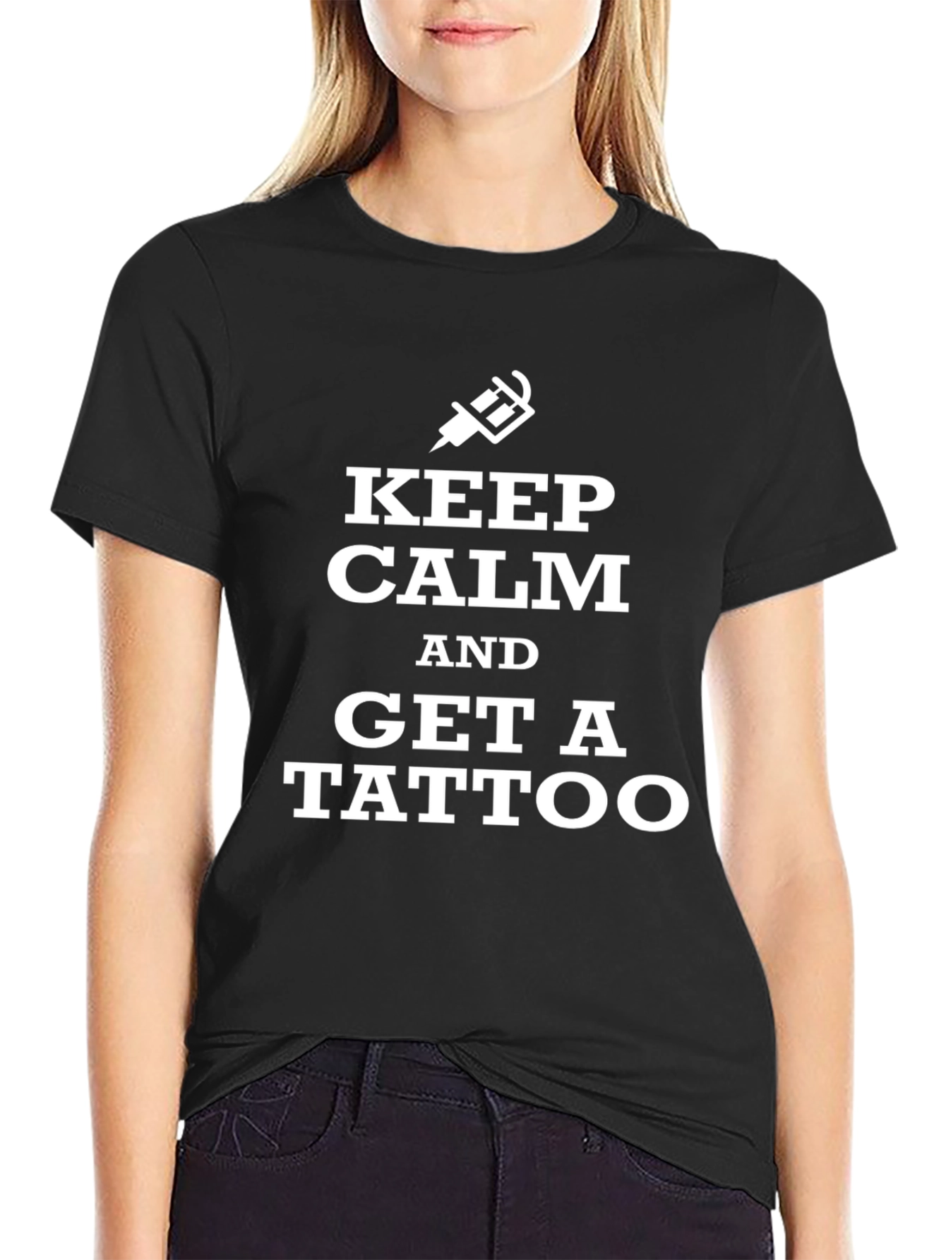 Keep Calm and Get a Tattoo Black T-Shirt