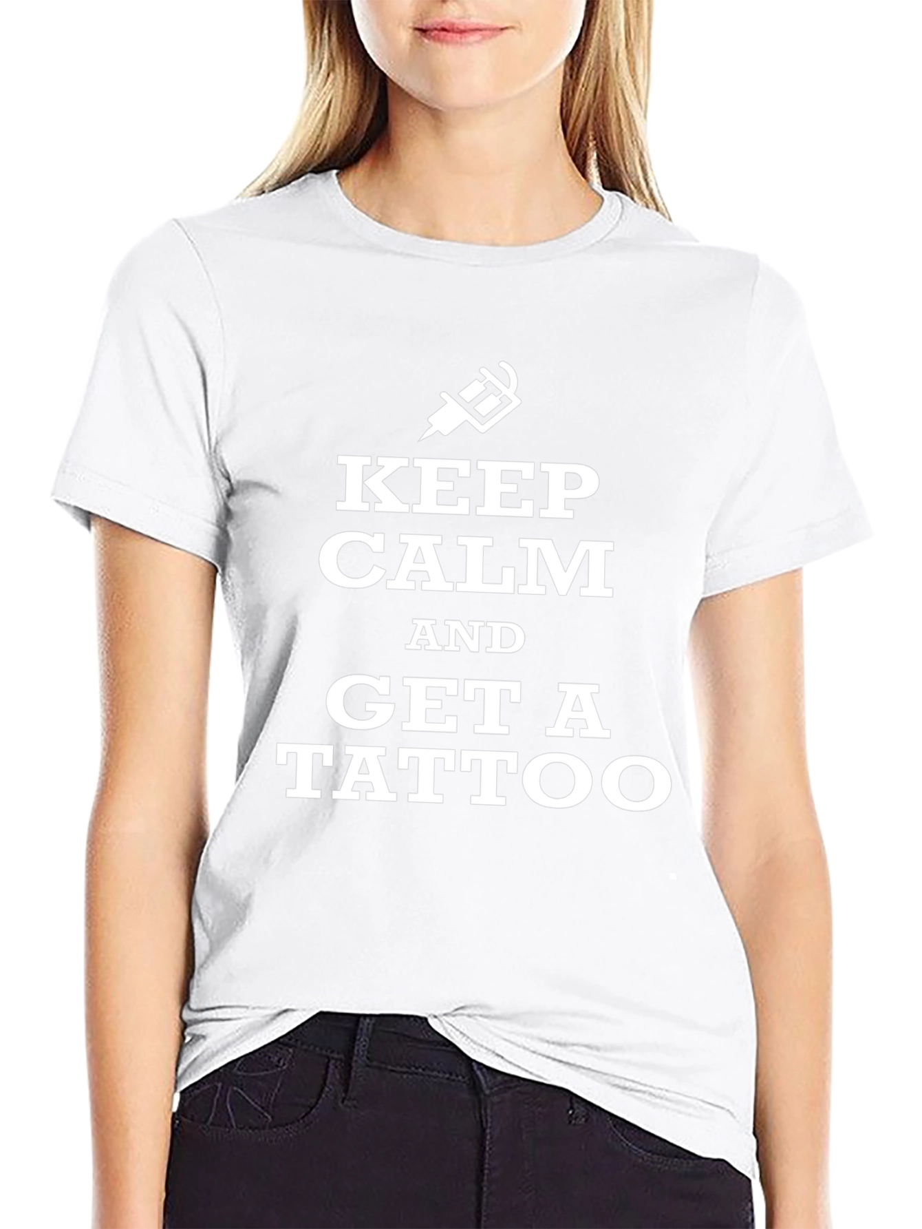 Keep Calm and Get a Tattoo Black T-Shirt