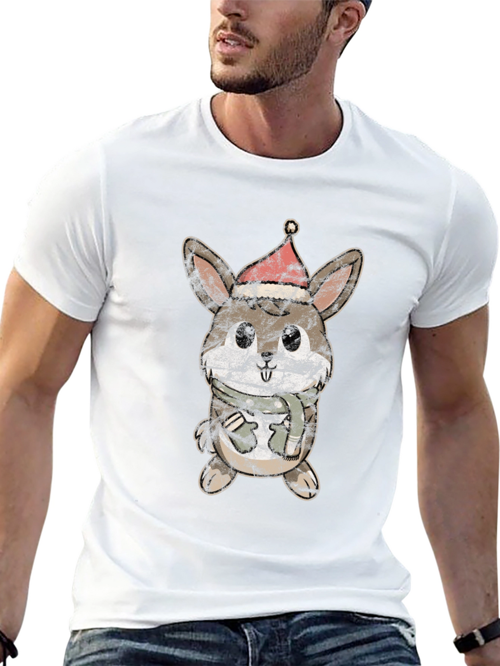 Festive Bunny T-Shirt - Holiday Cheer