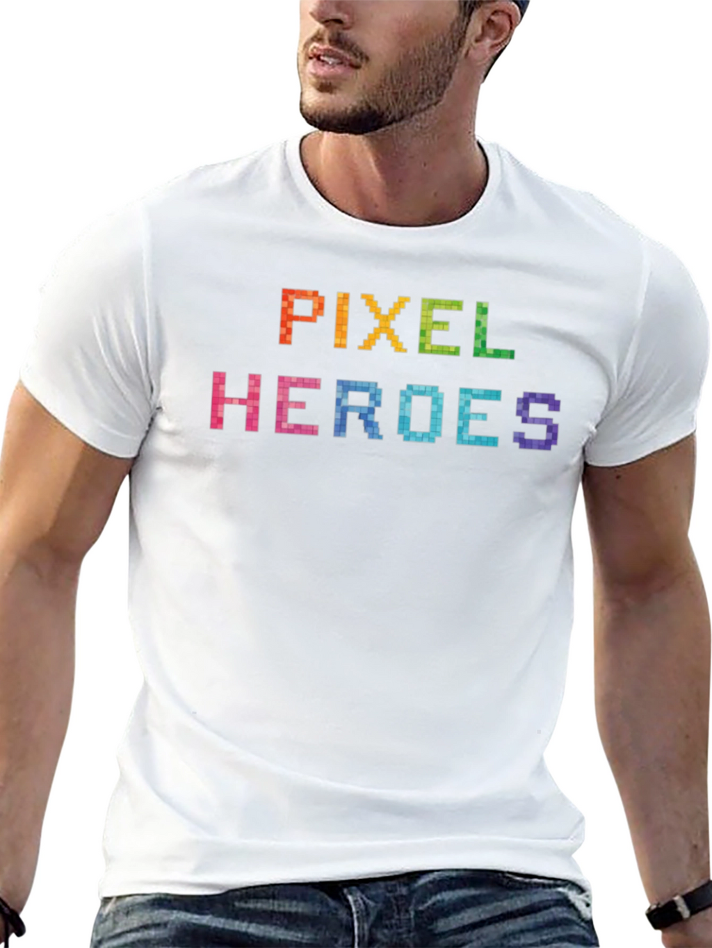 Pixel Heroes Graphic T-Shirt - Black