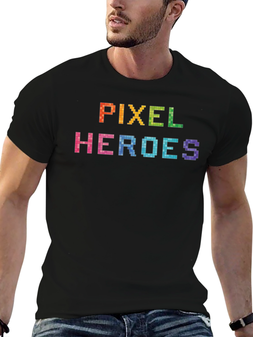 Pixel Heroes Graphic T-Shirt - Black