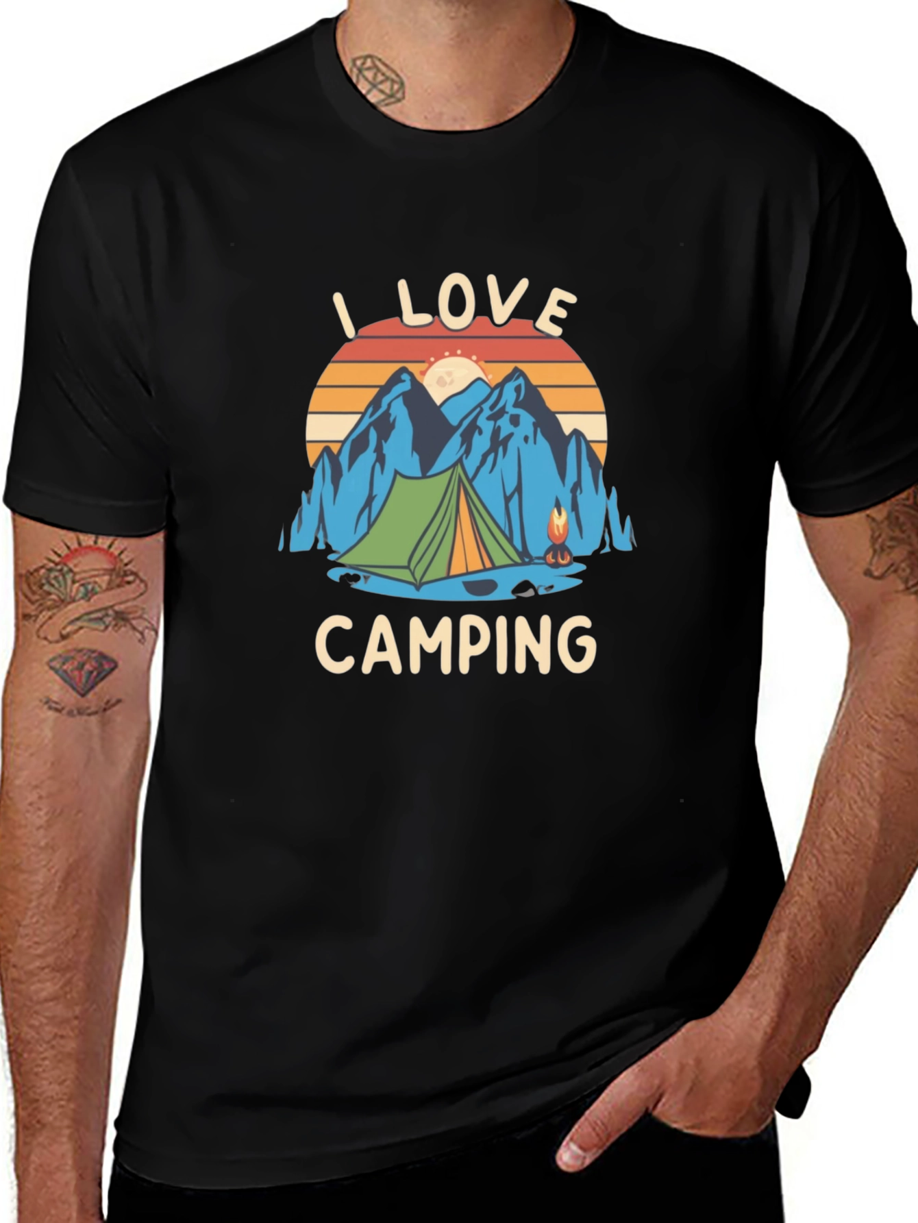 I Love Camping Graphic Tee - Outdoor Adventure Shirt