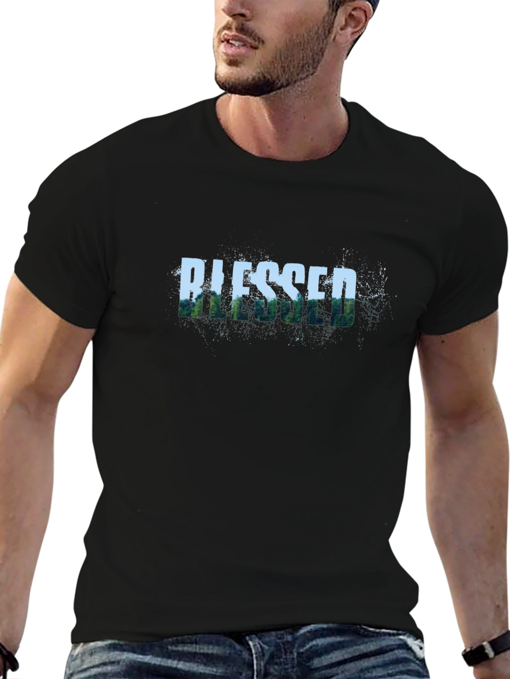 Blessed Graphic Tee - Nature Inspired Print
