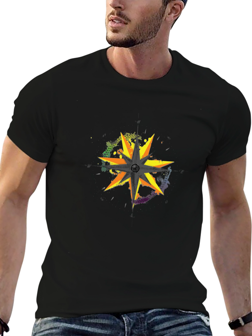 Starburst Graphic Black T-Shirt