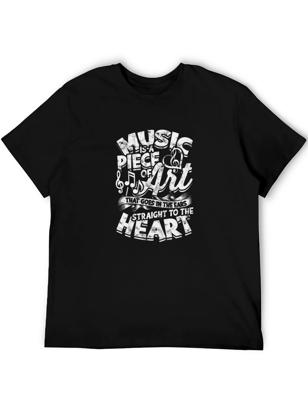 Music is a Piece of Art Black Graphic T-Shirt