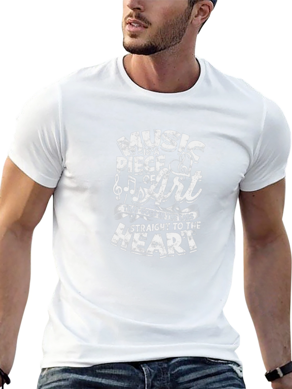 Music is a Piece of Art Black Graphic T-Shirt