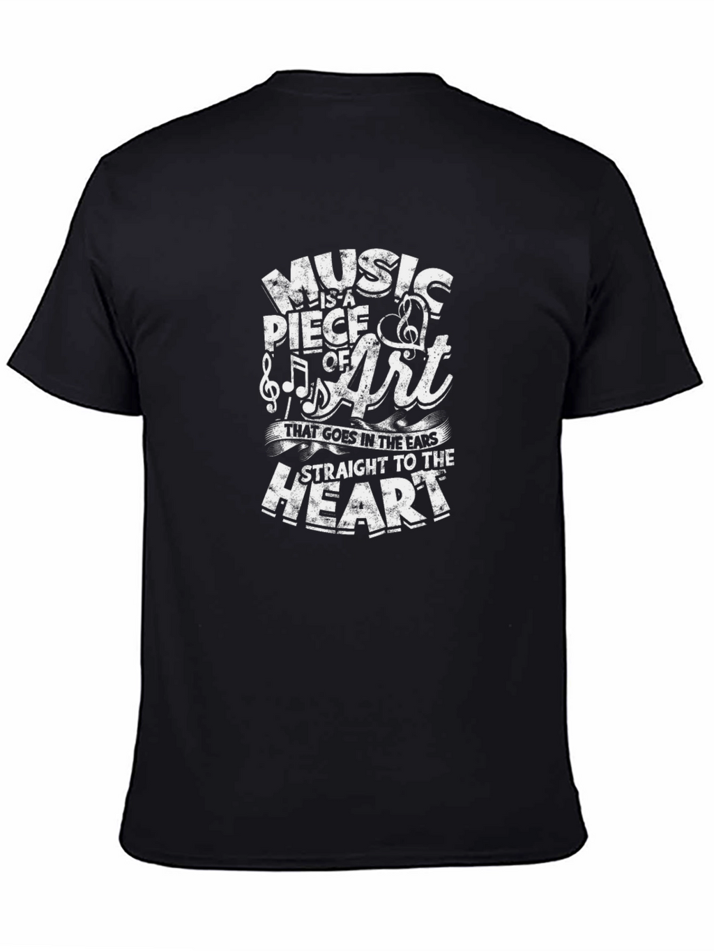 Music is a Piece of Art Black Graphic T-Shirt