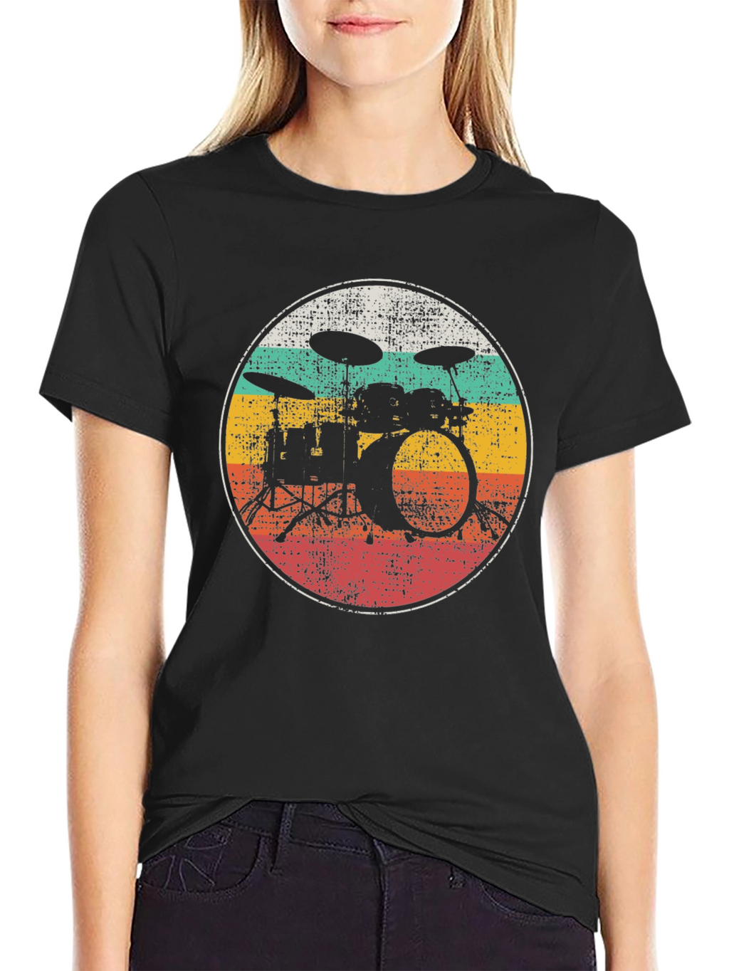 Retro Drum Set Graphic Tee