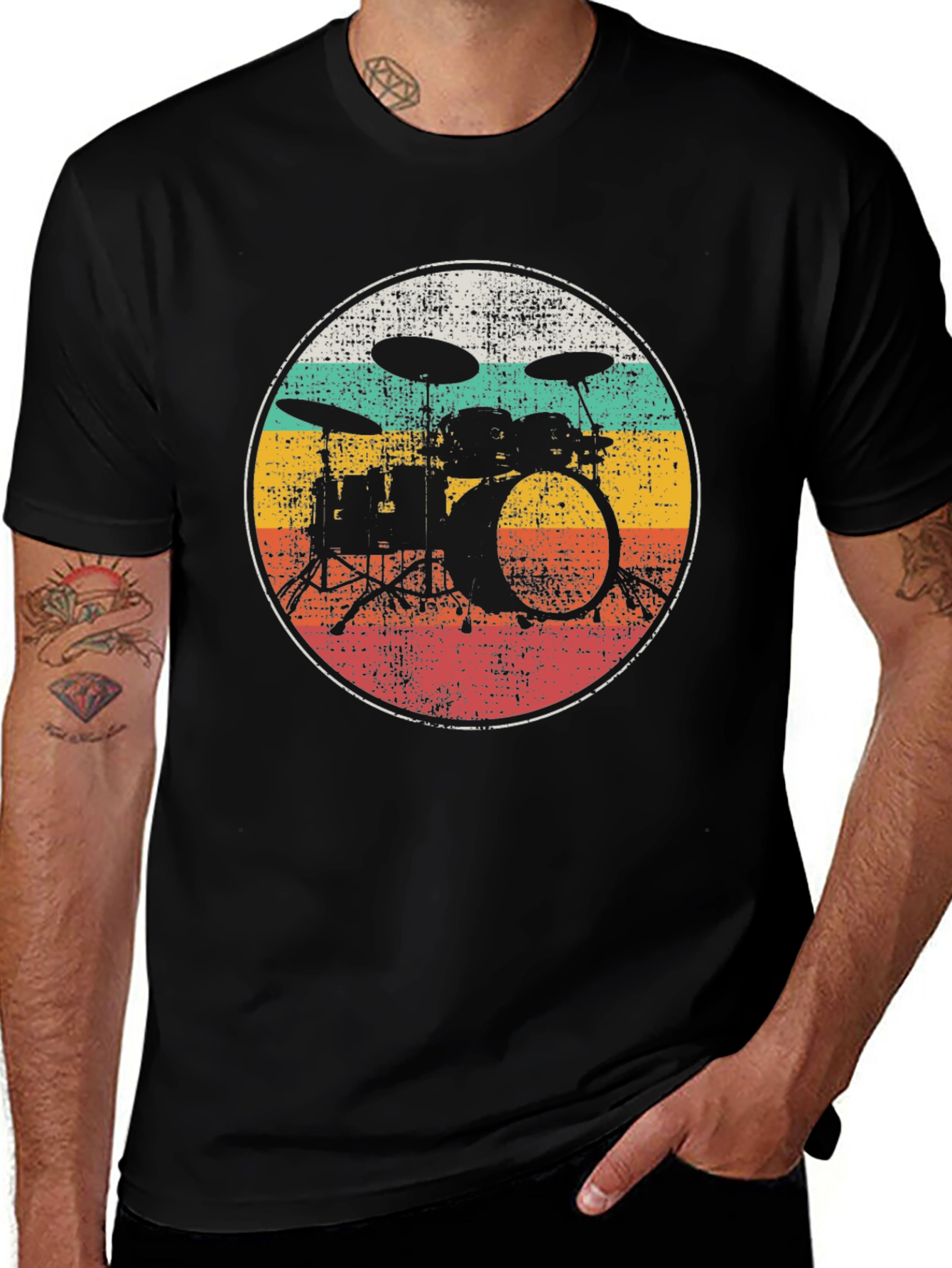Retro Drum Set Graphic Tee