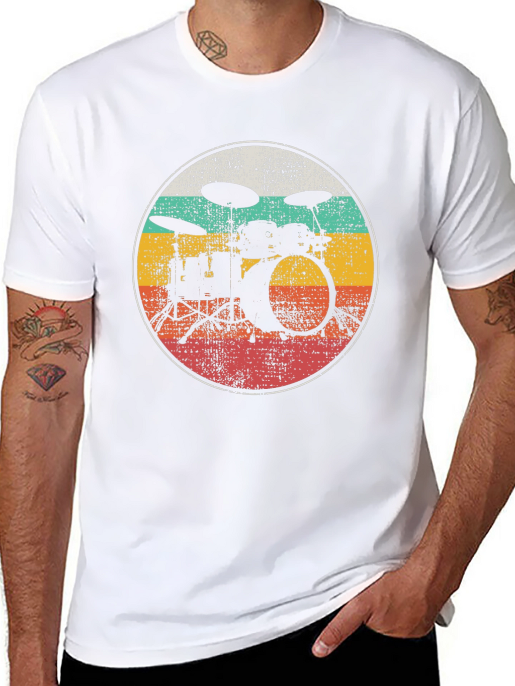 Retro Drum Set Graphic Tee