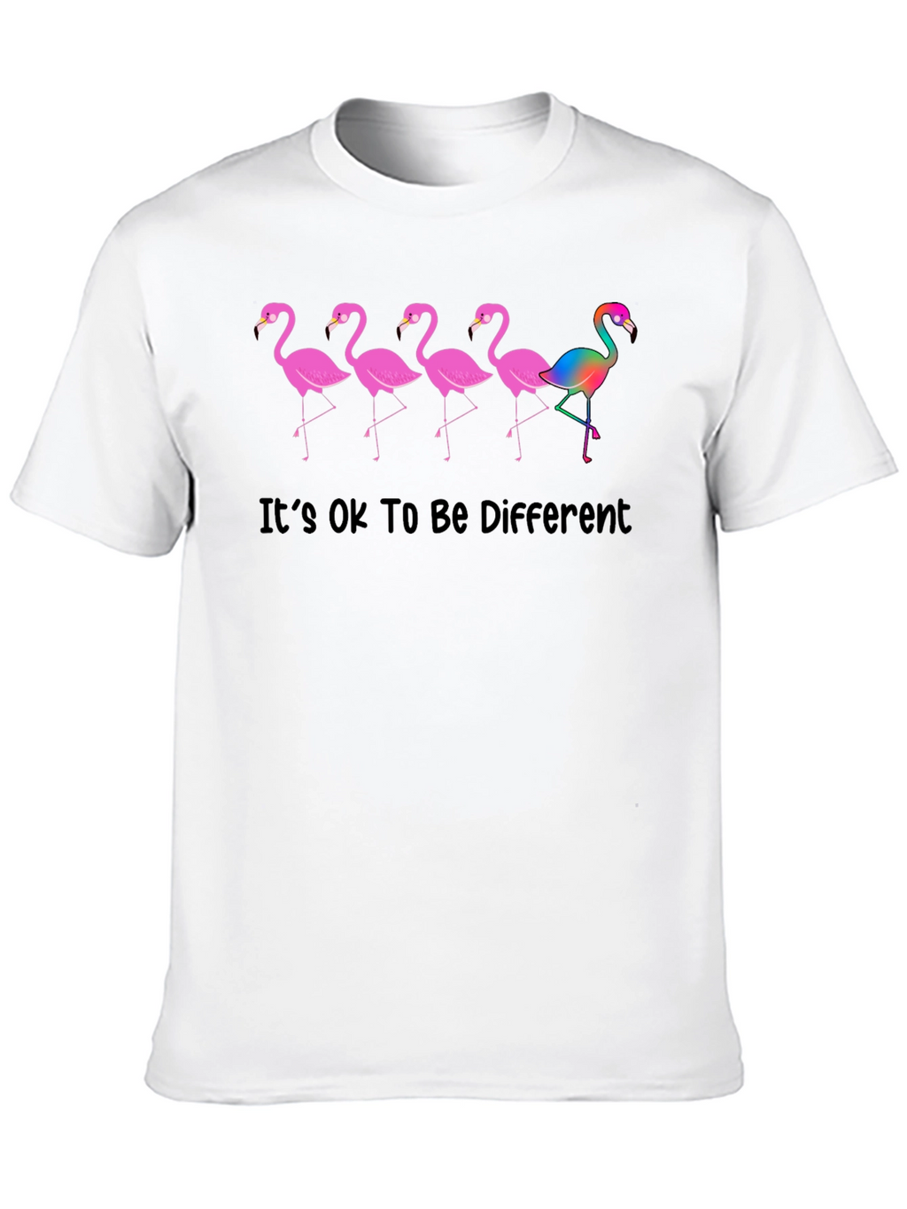 Be Different Flamingo Graphic Tee - Black Cotton