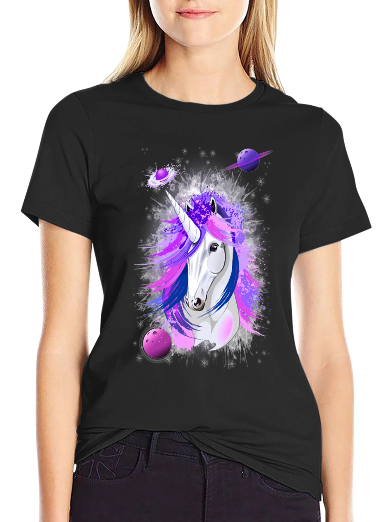 Unicorn Galaxy Graphic Print Tee