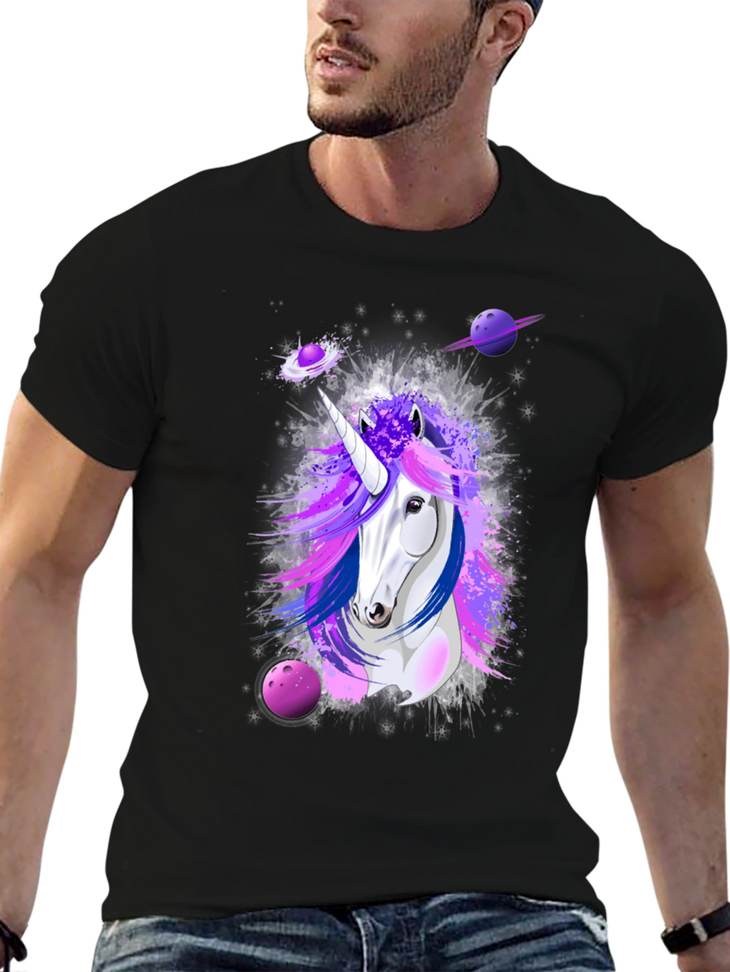 Unicorn Galaxy Graphic Print Tee