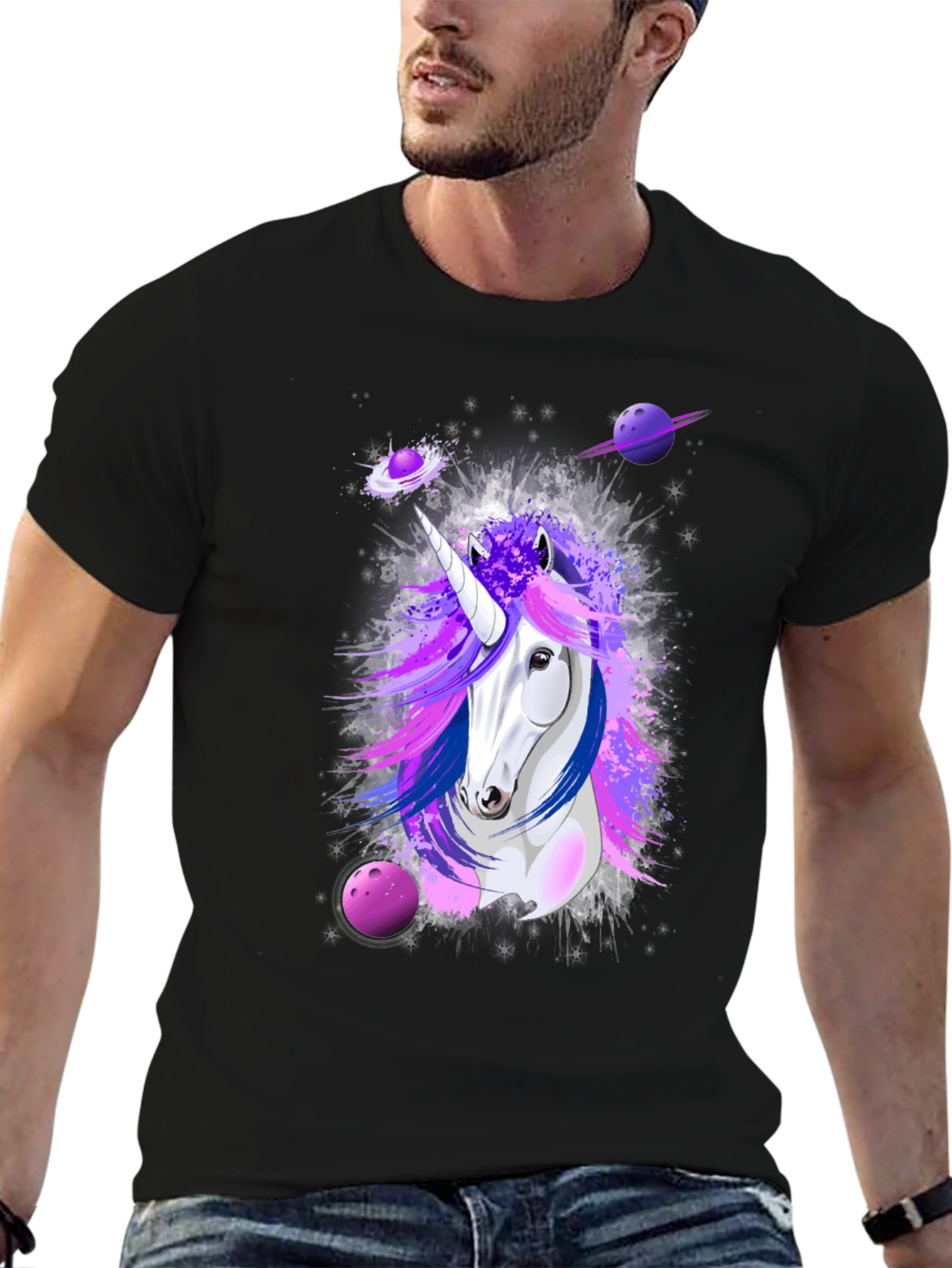 Unicorn Galaxy Graphic Print Tee
