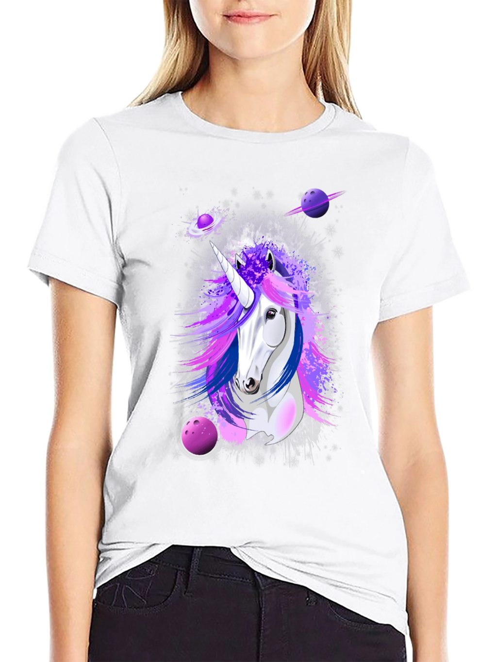 Unicorn Galaxy Graphic Print Tee