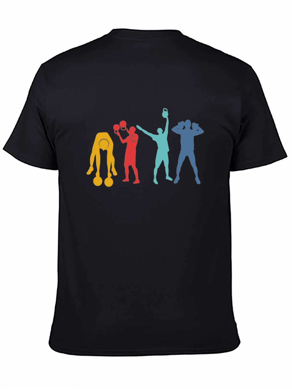 Retro Gym Workout T-Shirt - Fitness Silhouette Design