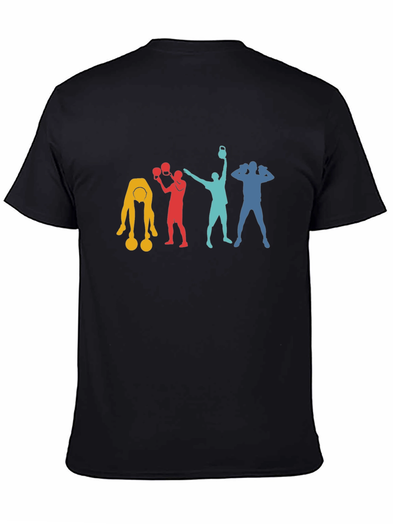 Retro Gym Workout T-Shirt - Fitness Silhouette Design