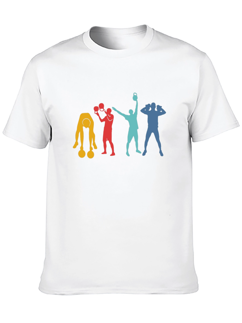 Retro Gym Workout T-Shirt - Fitness Silhouette Design