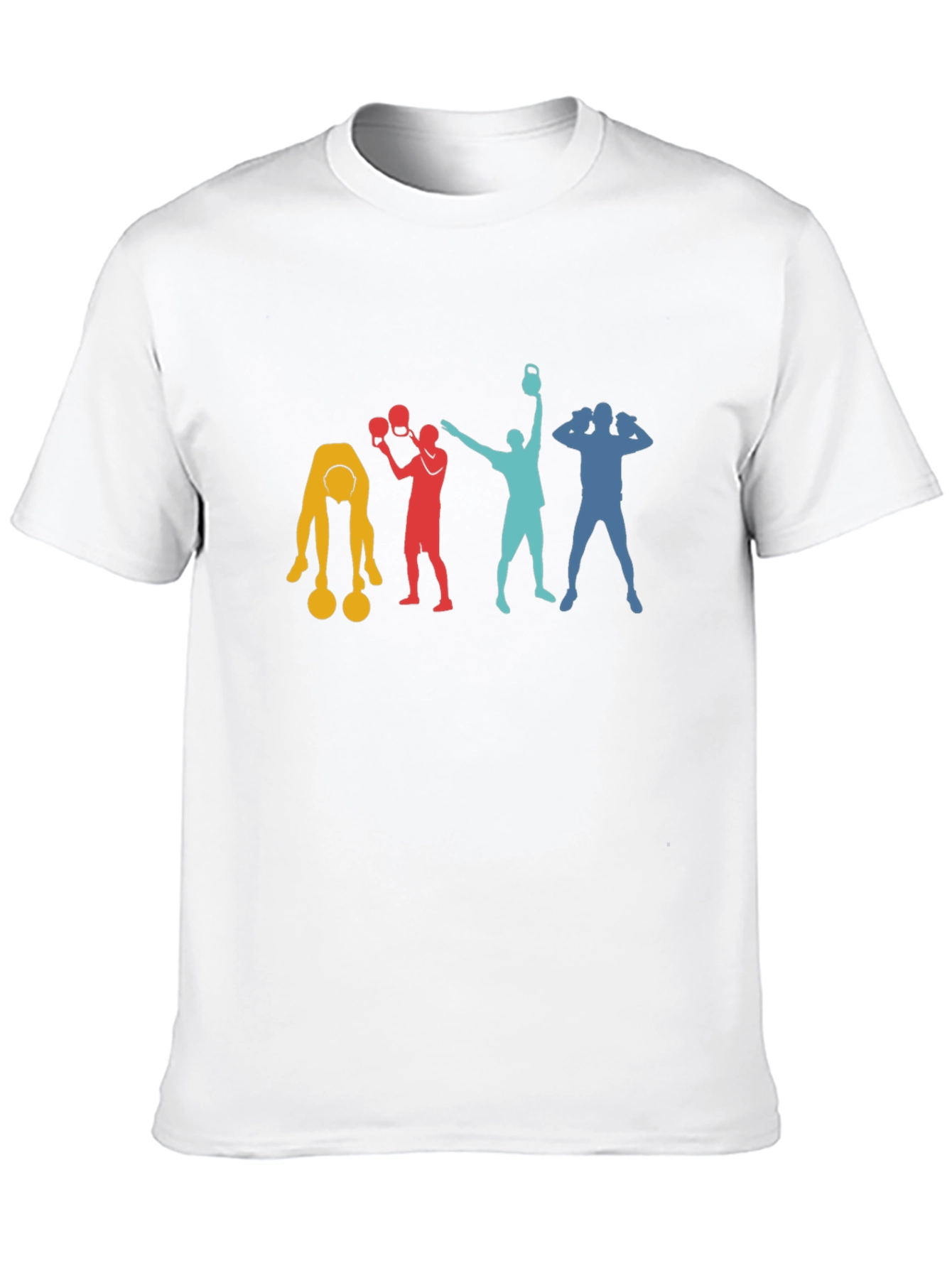 Retro Gym Workout T-Shirt - Fitness Silhouette Design