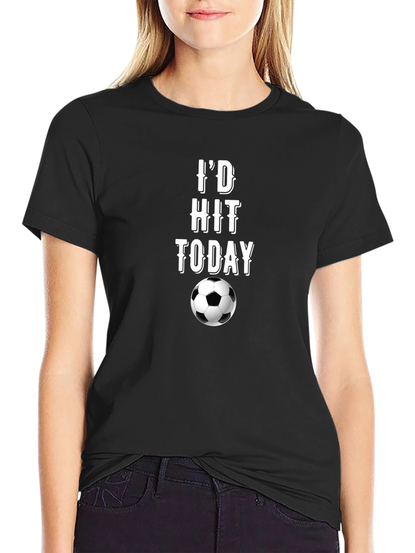 Soccer T-Shirt - Id Hit That Today - Black