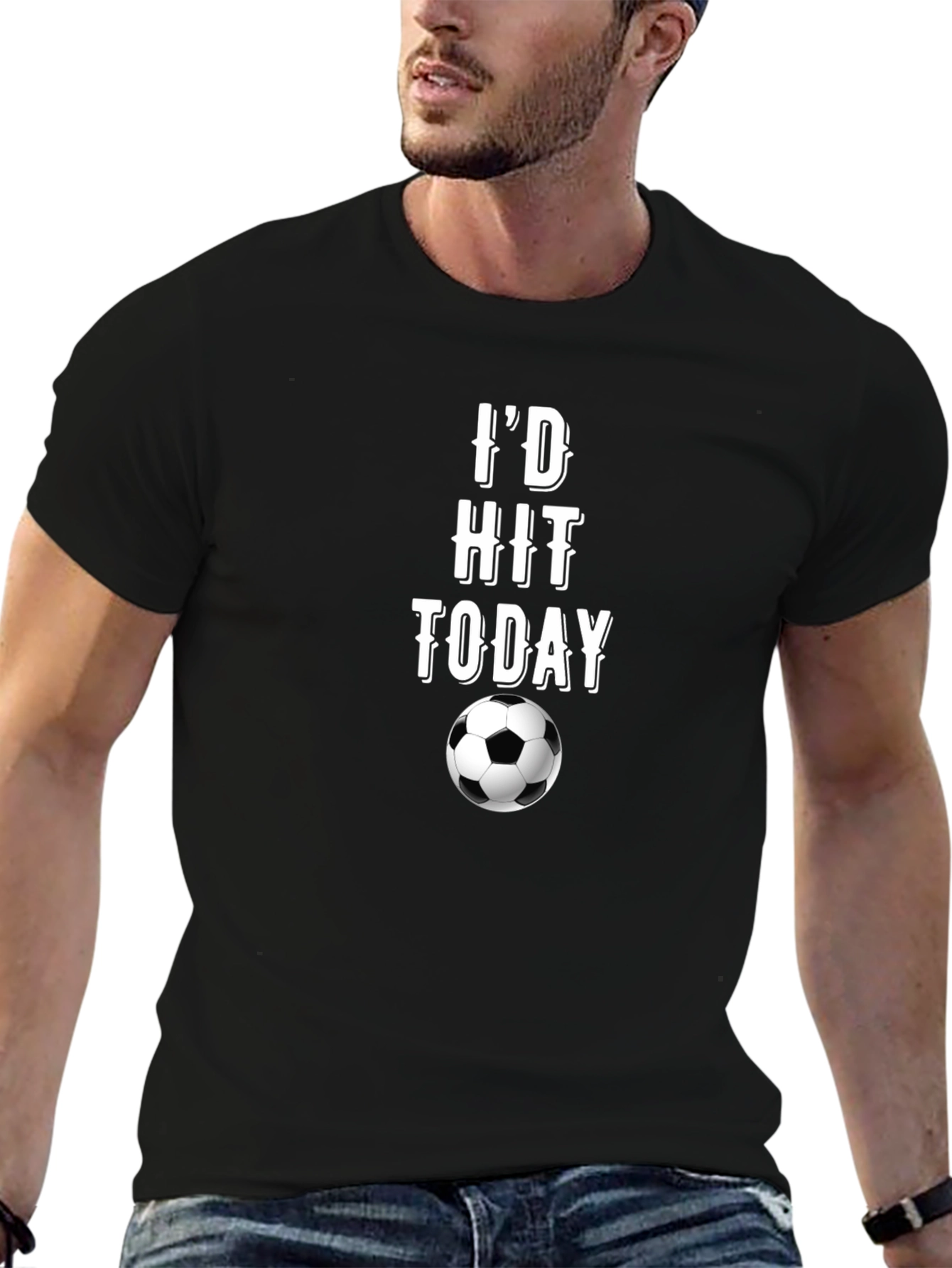 Soccer T-Shirt - Id Hit That Today - Black