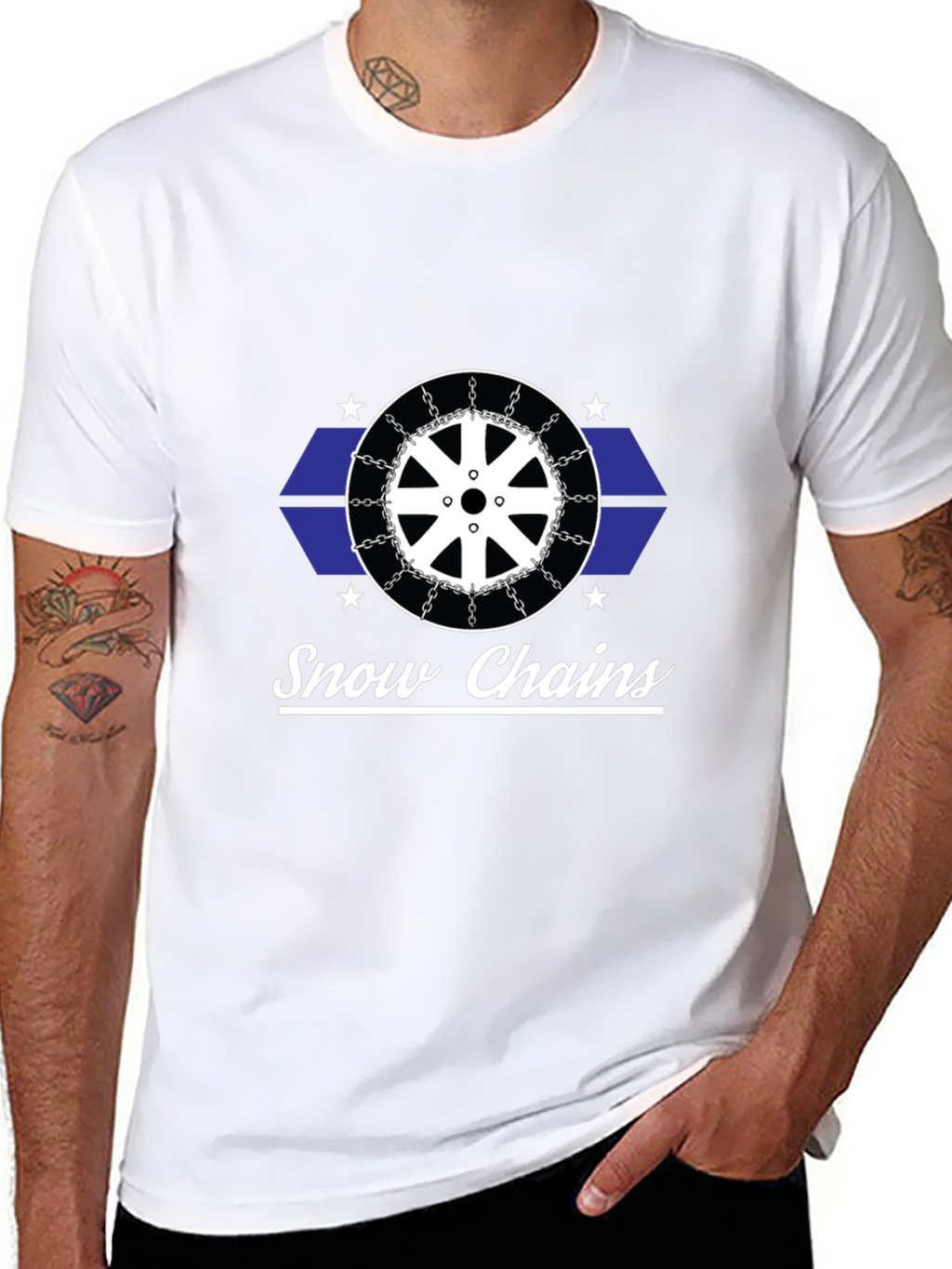 Snow Chains Graphic Black T-Shirt