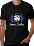 Snow Chains Graphic Black T-Shirt