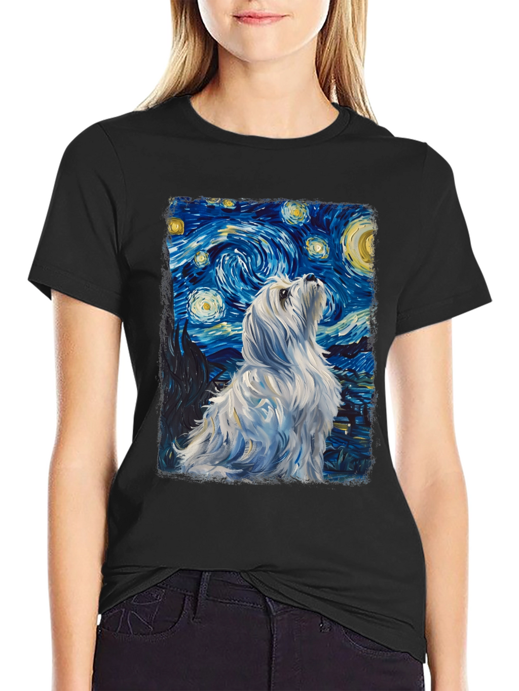 Starry Night Dog Graphic Tee