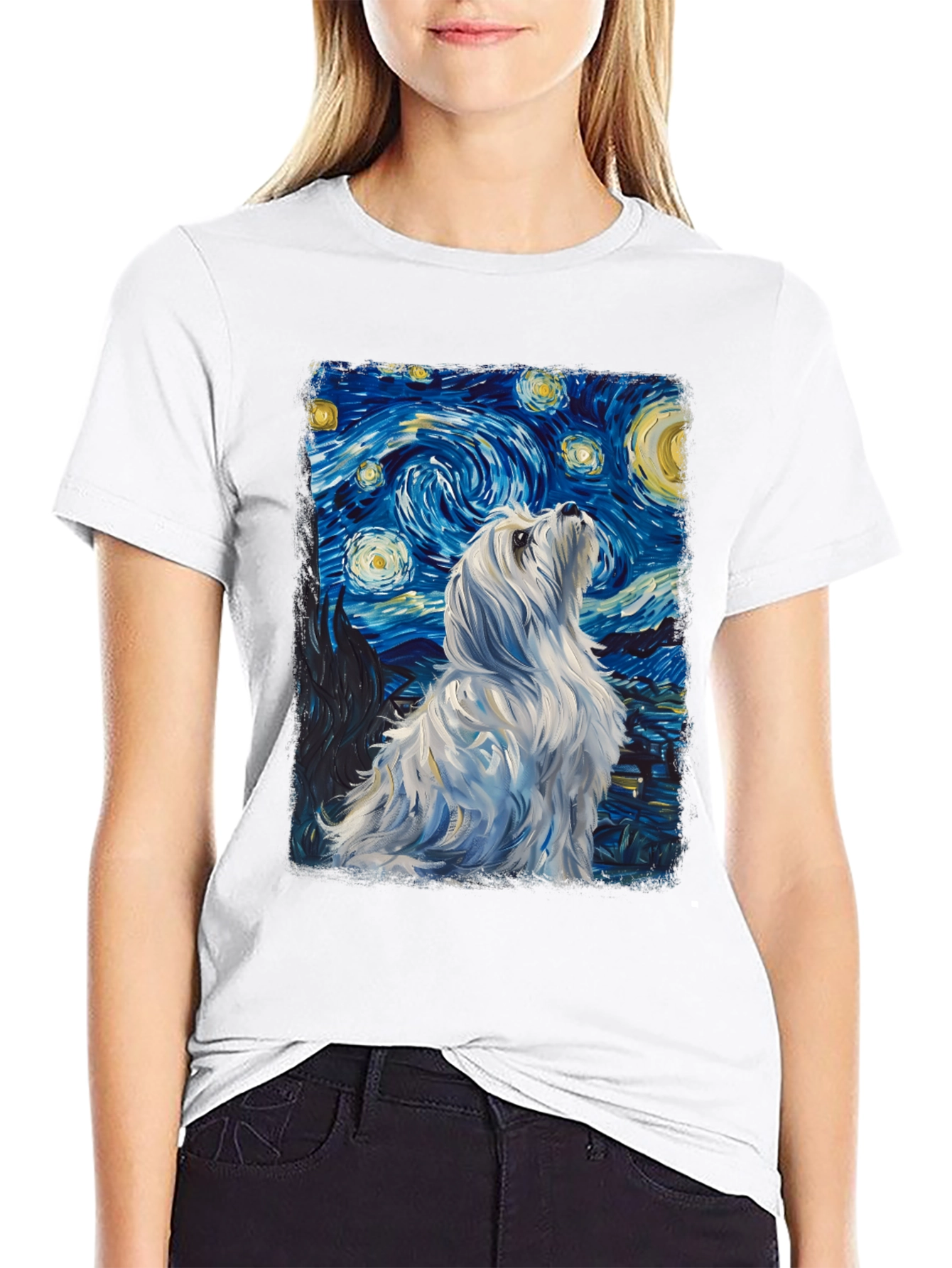 Starry Night Dog Graphic Tee