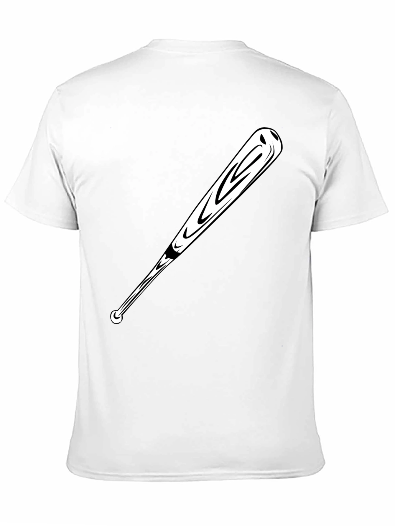 Baseball Bat Graphic Tee - Black Casual T-Shirt