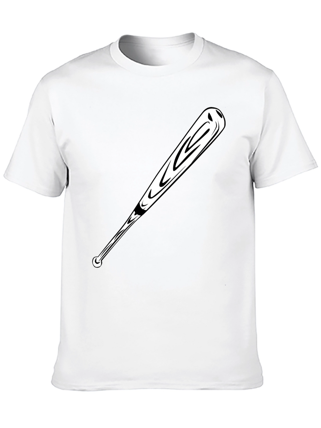 Baseball Bat Graphic Tee - Black Casual T-Shirt