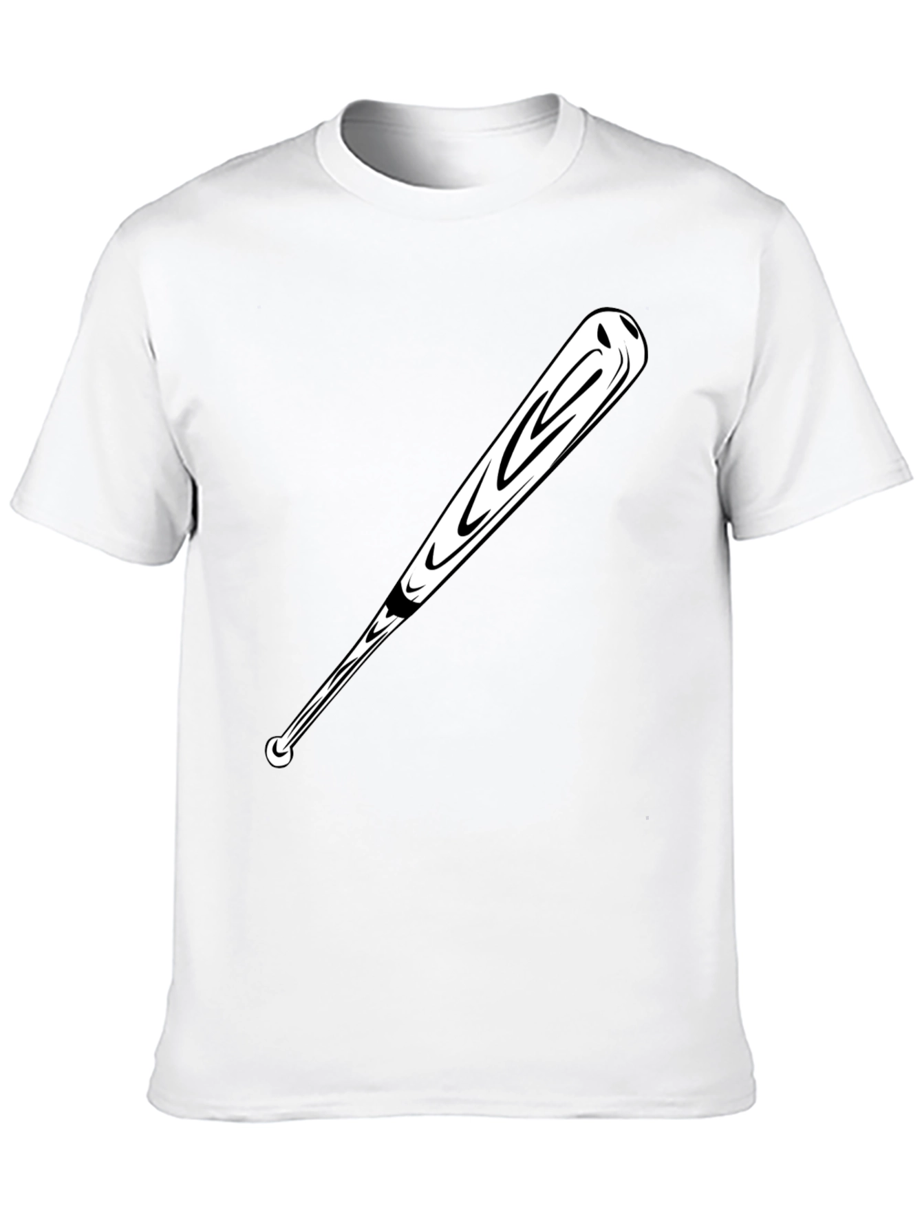 Baseball Bat Graphic Tee - Black Casual T-Shirt