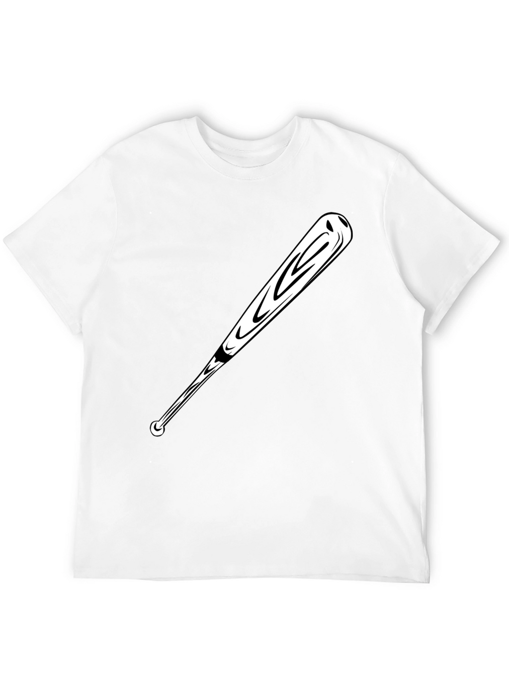 Baseball Bat Graphic Tee - Black Casual T-Shirt