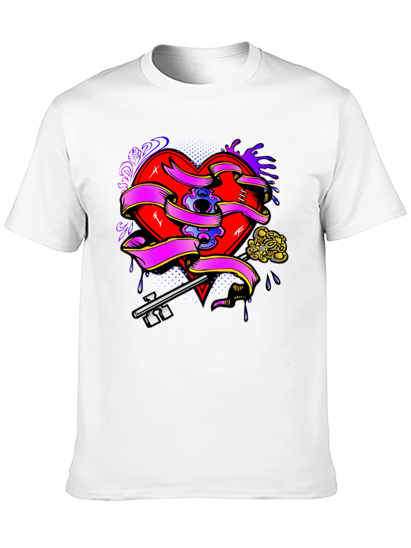 Heart Key Tattoo Graphic Tee