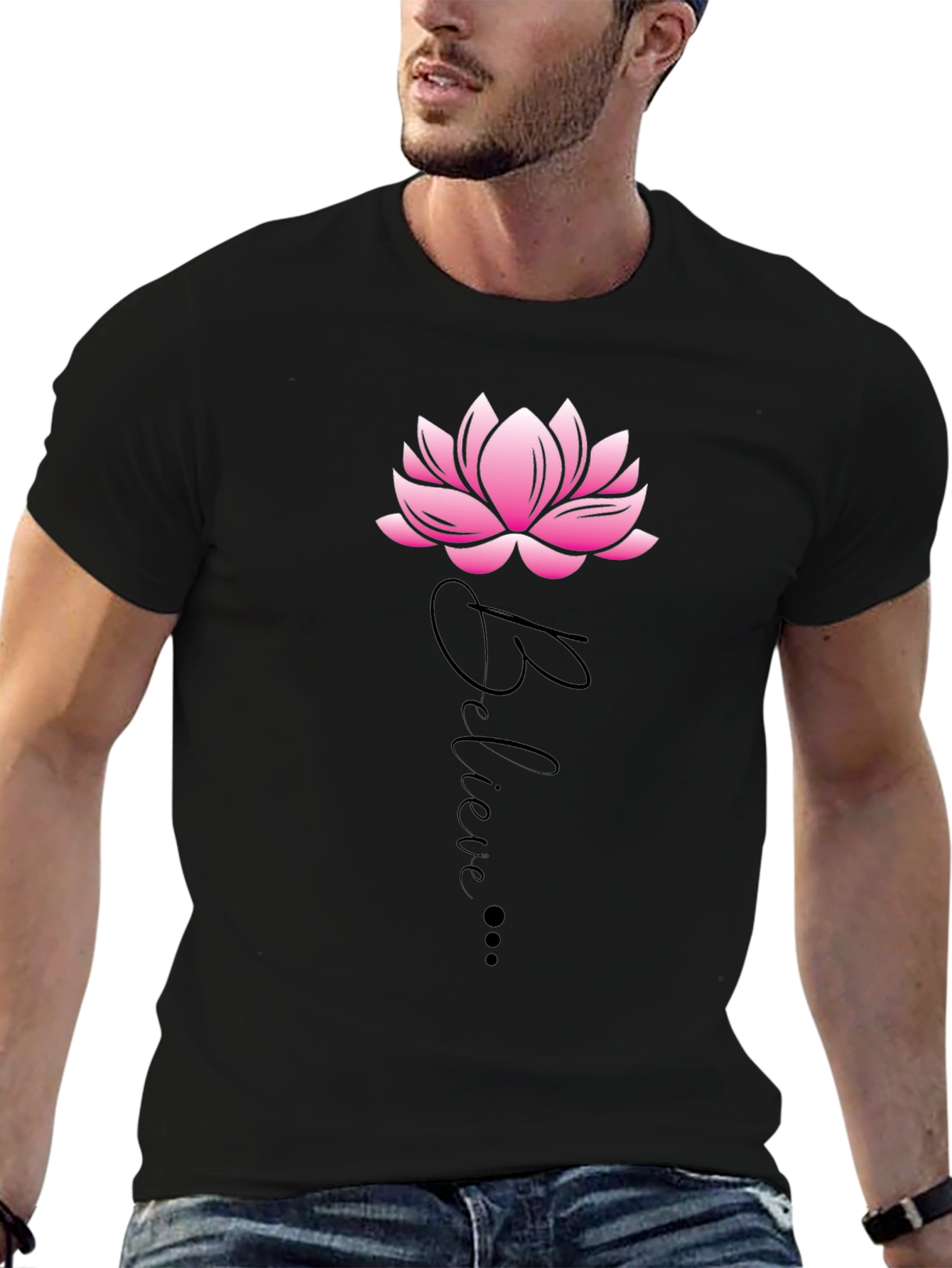 Believe Lotus Graphic Tee - Casual Comfort